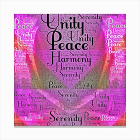 Peace Harmony Serenity Unity Canvas Print