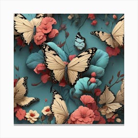 Aesthetic style, butterfly pattern 1 Canvas Print