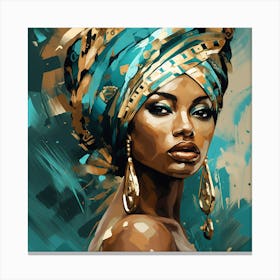 African Woman In A Turban 2 Canvas Print