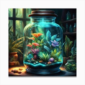 Jar Of Plants Canvas Print