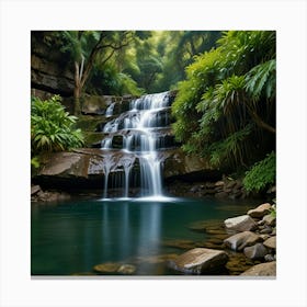 Waterfall In The Rainforest 1 Canvas Print