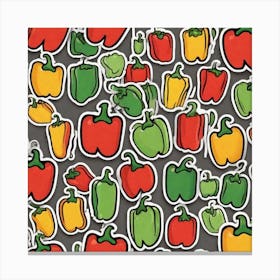 Bell Pepper As Background Sticker 2d Cute Fantasy Dreamy Vector Illustration 2d Flat Centered (3) Canvas Print
