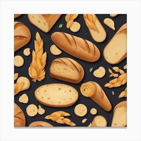 Bread Seamless Pattern Canvas Print