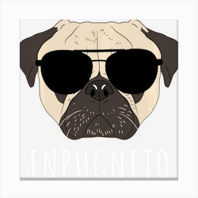 Inpugnito Pug Wearing Aviator Glasses Canvas Print