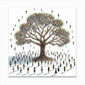 Group Of People Forming A Tree Canvas Print