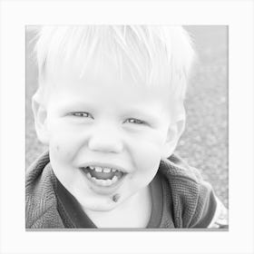 Black And White Portrait Of A Toddler 1 Canvas Print