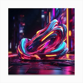 Abstract Art Neon Canvas Print