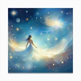 Girl in the Cosmos Canvas Print