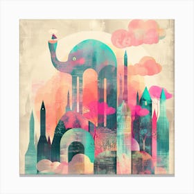 Elephant In The City 2 Canvas Print