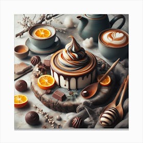 Chocolate wave and orange caramel 3 Canvas Print