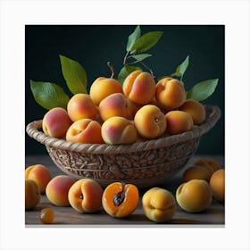 Apricots In A Basket Canvas Print