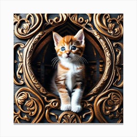 Kitty In A Frame Canvas Print