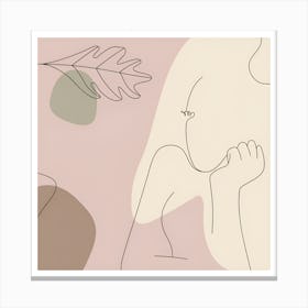 Woman With A Leaf Canvas Print