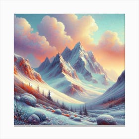 Snow avalanche in the mountains 3 Canvas Print