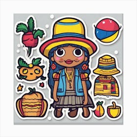 Colombian Festivities Sticker 2d Cute Fantasy Dreamy Vector Illustration 2d Flat Centered By (14) Canvas Print