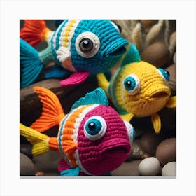 Crocheted Fish Canvas Print