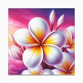 Frangipani Flowers Canvas Print