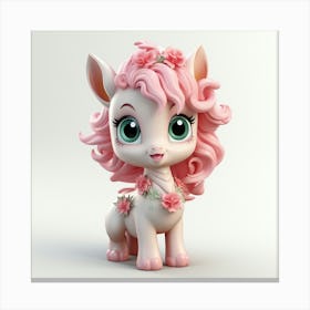 Pink Unicorn 3d Model Canvas Print