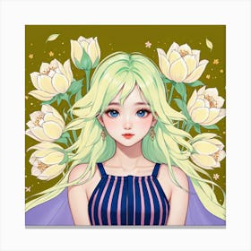 Lotus Flower Girl Canvas Print