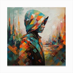 Girl In A Hoodie Canvas Print