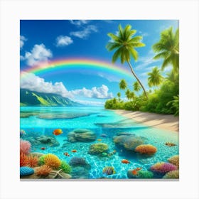 Rainbow Over The Ocean 2 Canvas Print