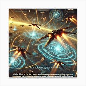 Solar Phoenix Swarm Targeting Disruption Canvas Print