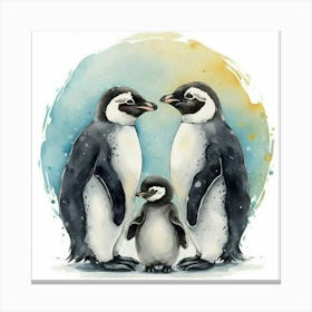 Penguin Family Canvas Print