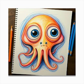 Octopus Drawing 3 Canvas Print