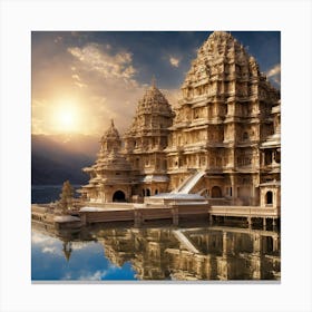 Temple At Sunrise Canvas Print