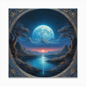 619428 Super Blue Moon Anchoring A Subtle Landscape In A Xl 1024 V1 0 Canvas Print
