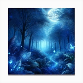 Fairy Forest At Night Canvas Print