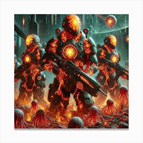 Celestial Purifiers Flame Armor Canvas Print