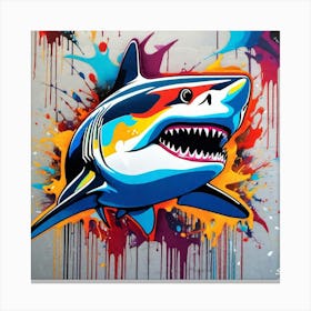 Shark Art, Graffiti Art, Street Art, Street Graffiti, Street Art Canvas Print