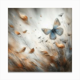 Butterfly in Autumn Leaves V Canvas Print