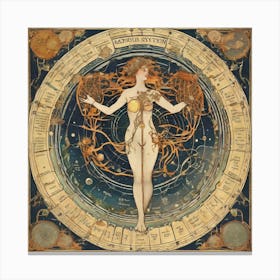 Astrological Nouveau Chart Series - 8 Canvas Print