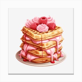 Waffles With Raspberry Icing 1 Canvas Print