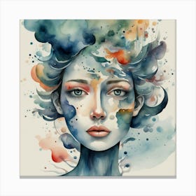 Watercolor Of A Woman 40 Canvas Print