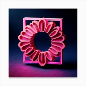 3d Flower Frame Canvas Print