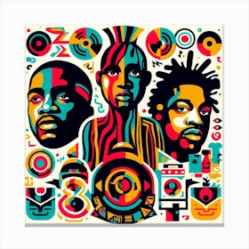 A Tribe Called Quest Art: This artwork is inspired by the influential hip hop group A Tribe Called Quest, who are known for their innovative and socially conscious music. The artwork shows a collage of the group’s members and album covers, as well as some of their iconic lyrics and messages. The artwork also uses a bright and colorful palette, reflecting the group’s upbeat and positive vibe. This artwork is perfect for fans of A Tribe Called Quest or hip hop culture, and it can be placed in a kitchen, dining room, or lounge. 2 Canvas Print