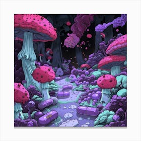 Mushroom Forest 3 Canvas Print