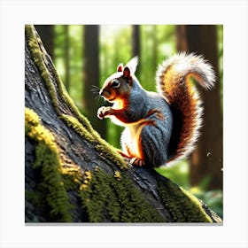Squirrel In The Forest 348 Canvas Print