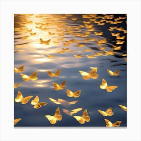 Golden butterflies Canvas Print