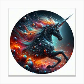 Unicorn With Bubbles Canvas Print