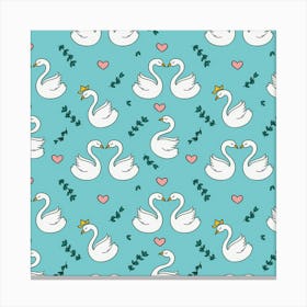 Elegant Swan Pattern Design Canvas Print