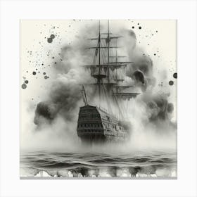 Ship In The Sea Canvas Print