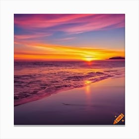 Sunset At The Beach 3 Canvas Print