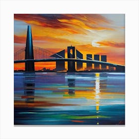 Sunset Over The Bridge Canvas Print