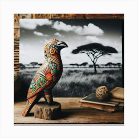 Tribal African Art a bird Canvas Print