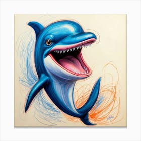 Dolphin Drawing 5 Canvas Print