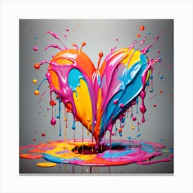 Dropping heart Canvas Print